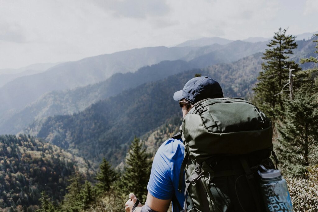 Hiker in the great smoky mountains